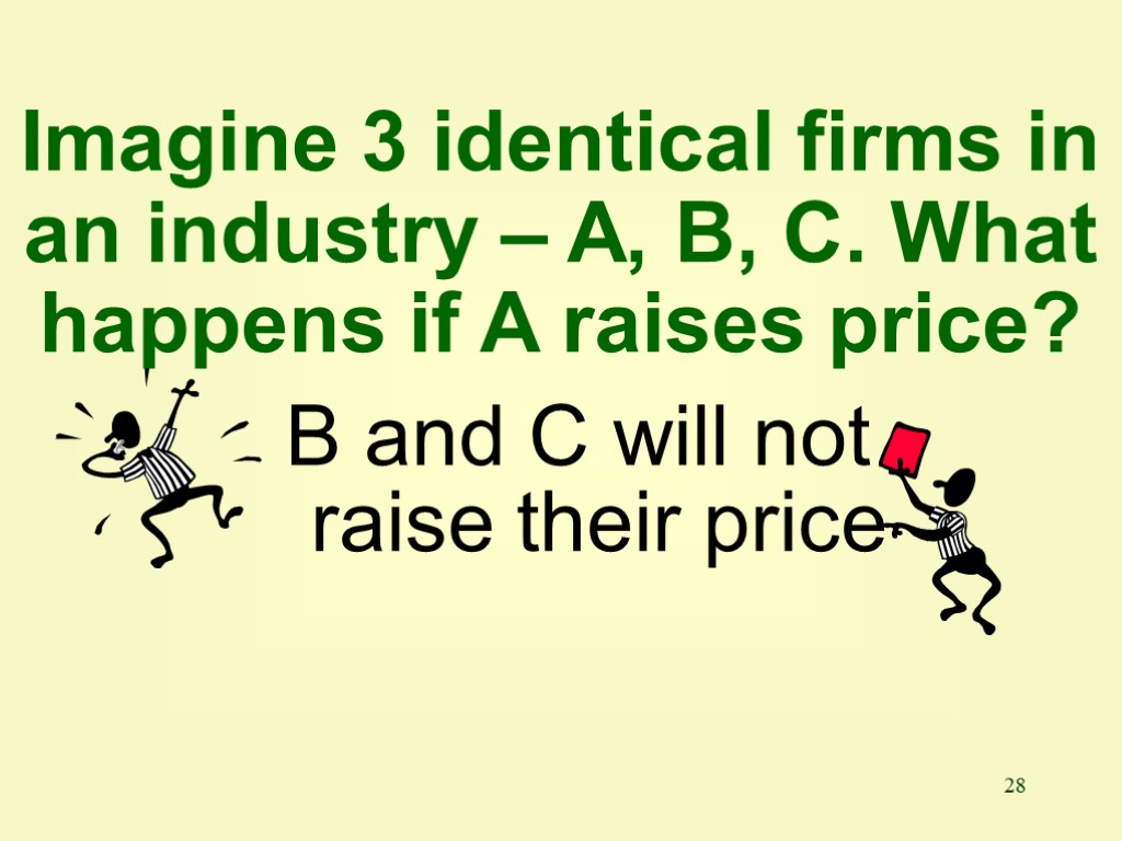 28 B and C will not raise their price Imagine 3 identical firms in